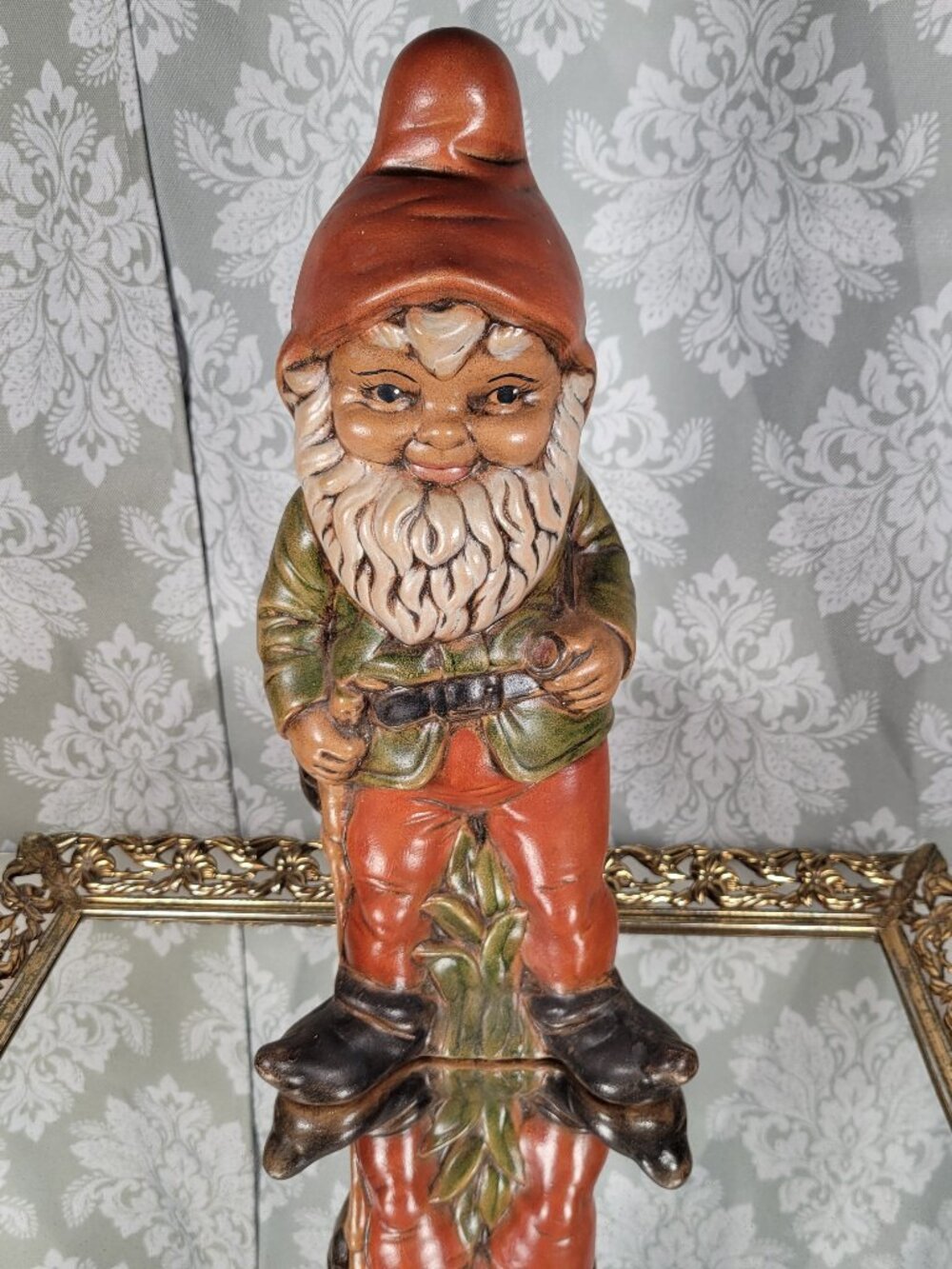 Vintage Gnome Pixie Elf Shelf Sitter Décor - Hobbyist Ceramic, Hand Painted